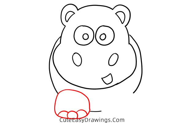 how to draw a baby hippo - www.cuteeasydrawings.com