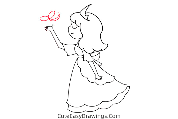 how to draw a princess easy - www.cuteeasydrawings.com