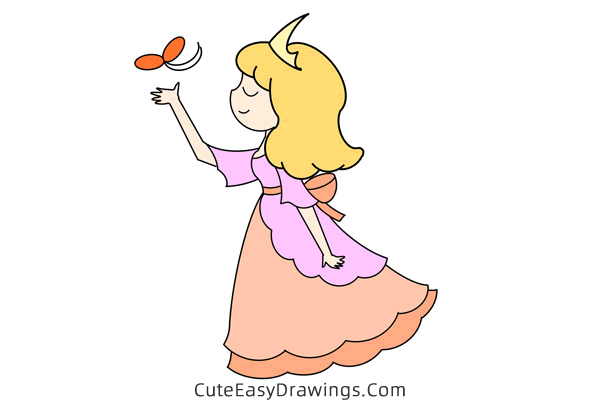 how to draw a princess easy - www.cuteeasydrawings.com