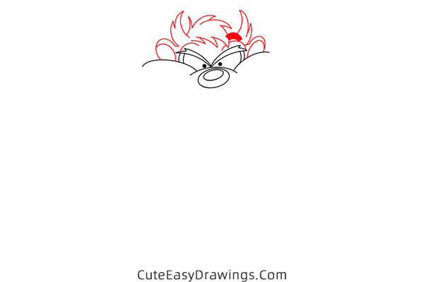 how to draw tasmanian devil from looney tunes - www.cuteeasydrawings.com