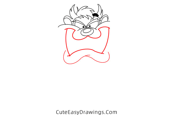 how to draw tasmanian devil from looney tunes - www.cuteeasydrawings.com