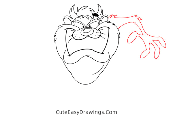 how to draw tasmanian devil from looney tunes - www.cuteeasydrawings.com