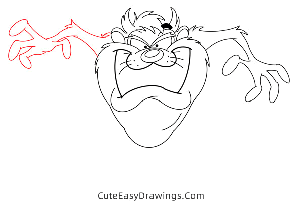 how to draw tasmanian devil from looney tunes - www.cuteeasydrawings.com