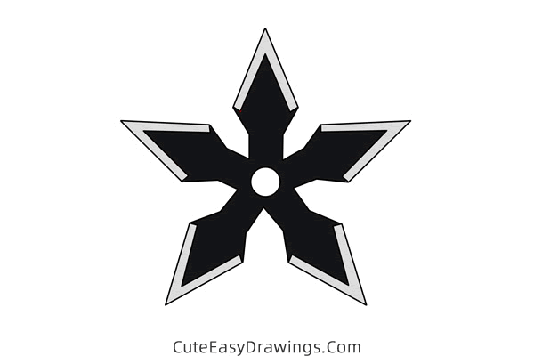 how to draw a shuriken - www.cuteeasydrawings.com