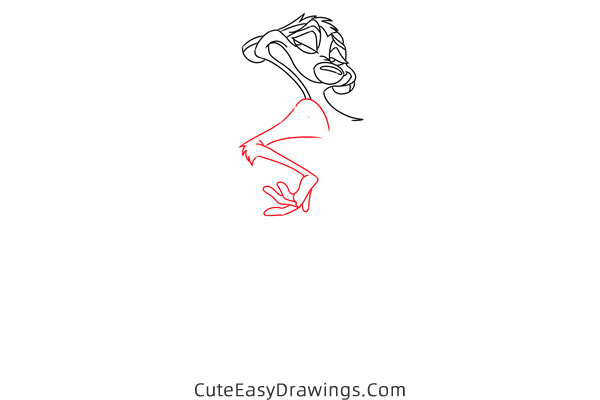 how to draw timon from the lion king - www.cuteeasydrawings.com