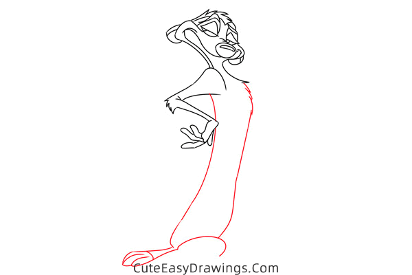 how to draw timon from the lion king - www.cuteeasydrawings.com