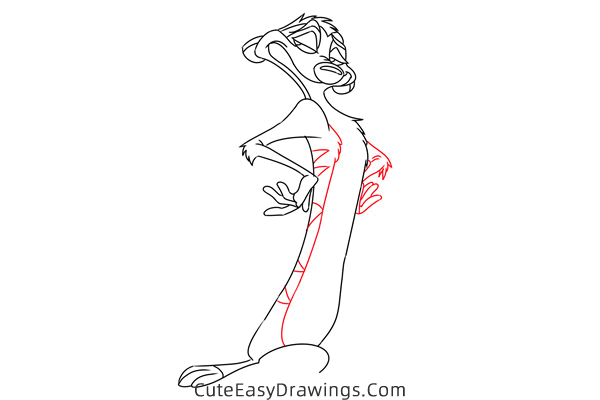 how to draw timon from the lion king - www.cuteeasydrawings.com