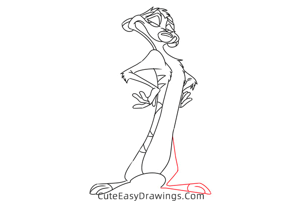 how to draw timon from the lion king - www.cuteeasydrawings.com