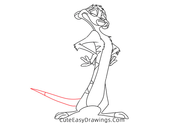 how to draw timon from the lion king - www.cuteeasydrawings.com