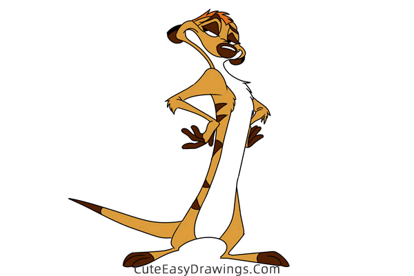 how to draw timon from the lion king - www.cuteeasydrawings.com