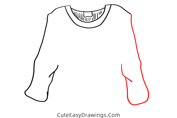 how to draw a sweater - www.cuteeasydrawings.com