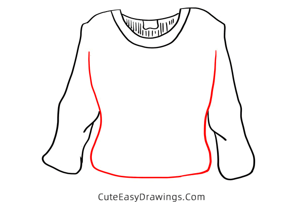 how to draw a sweater - www.cuteeasydrawings.com