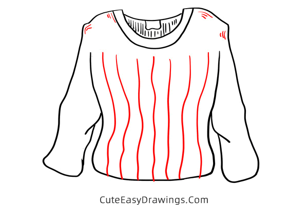 how to draw a sweater - www.cuteeasydrawings.com