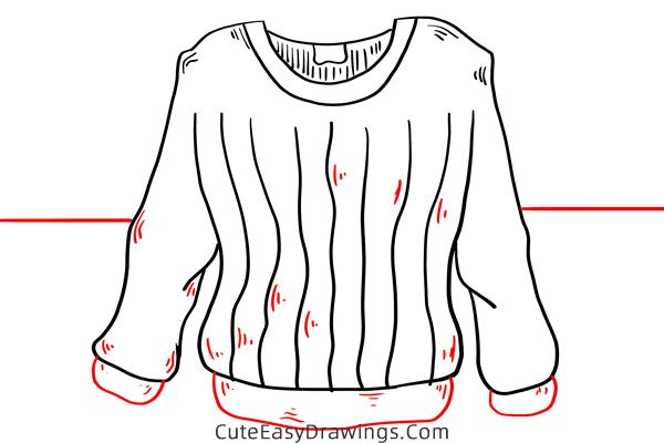 how to draw a sweater - www.cuteeasydrawings.com