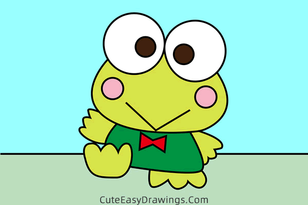 how to draw keroppi - www.cuteeasydrawings.com