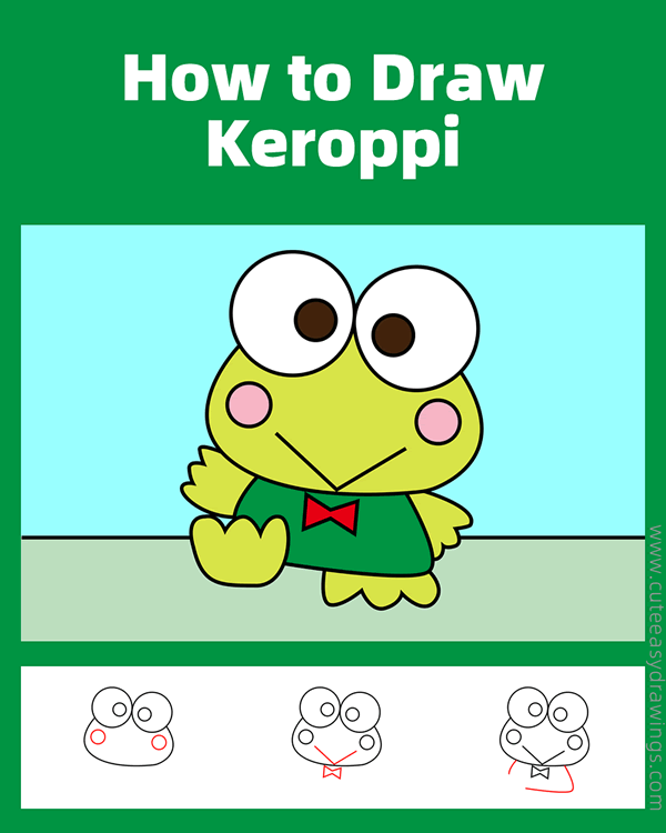 how to draw keroppi - www.cuteeasydrawings.com