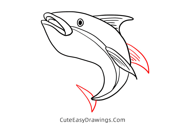 how to draw a tuna fish - www.cuteeasydrawings.com