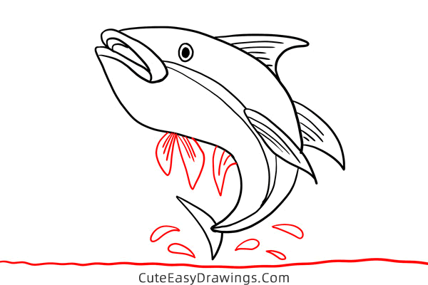 how to draw a tuna fish - www.cuteeasydrawings.com