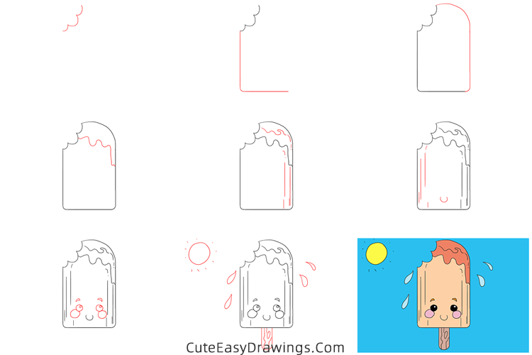 how to draw a cute popsicle - www.cuteeasydrawings.com