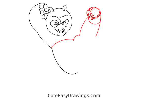 how to draw kung fu panda - www.cuteeasydrawings.com