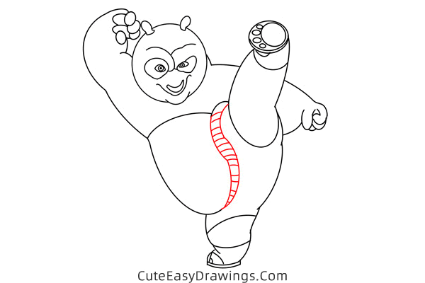 how to draw kung fu panda - www.cuteeasydrawings.com