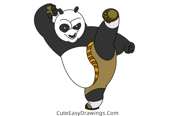 how to draw kung fu panda - www.cuteeasydrawings.com