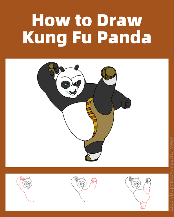 how to draw kung fu panda - www.cuteeasydrawings.com