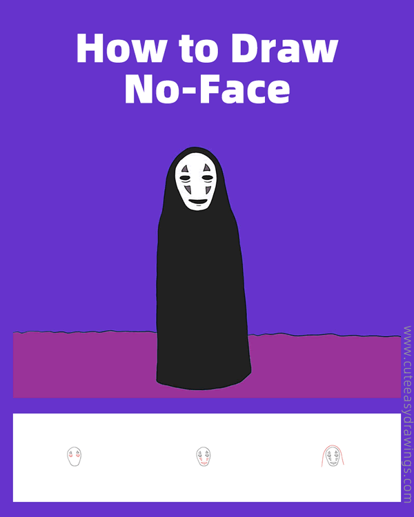 how to draw no-face - www.cuteeasydrawings.com