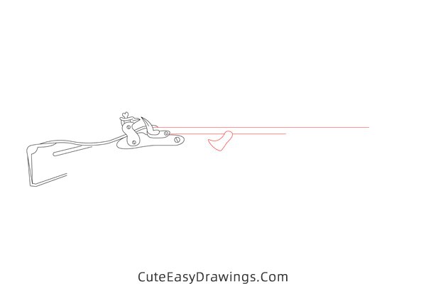 how to draw a musket - www.cuteeasydrawings.com