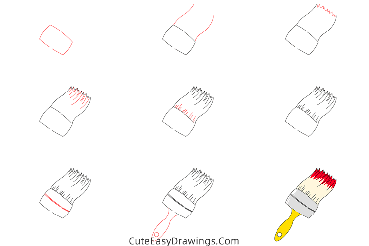 how to draw a paint brush - www.cuteeasydrawings.com