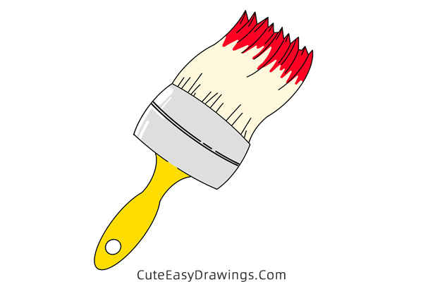 how to draw a paint brush - www.cuteeasydrawings.com