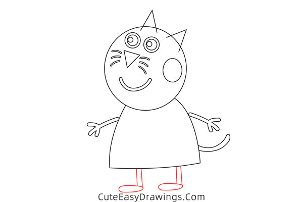 how to draw candy cat from peppa pig - www.cuteeasydrawings.com