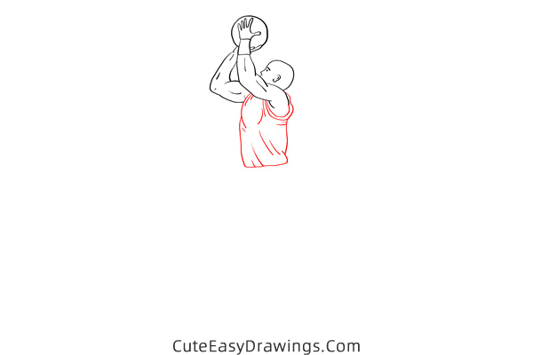 how to draw a basketball player shooting - www.cuteeasydrawings.com