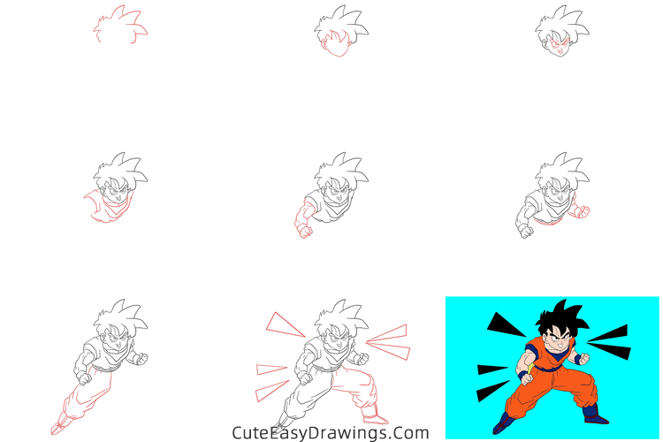 how to draw son gohan from dragon ball - www.cuteeasydrawings.com