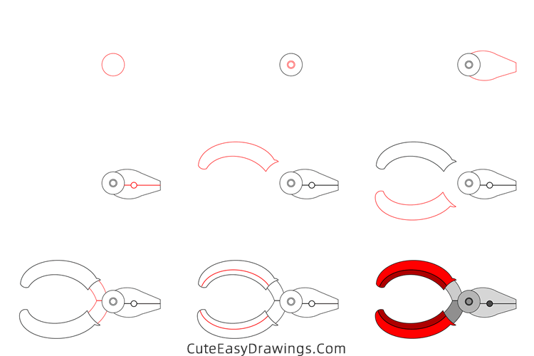 how to draw pliers - www.cuteeasydrawings.com