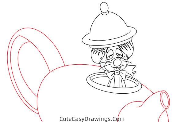 how to draw dormouse from alice in wonderland - www.cuteeasydrawings.com