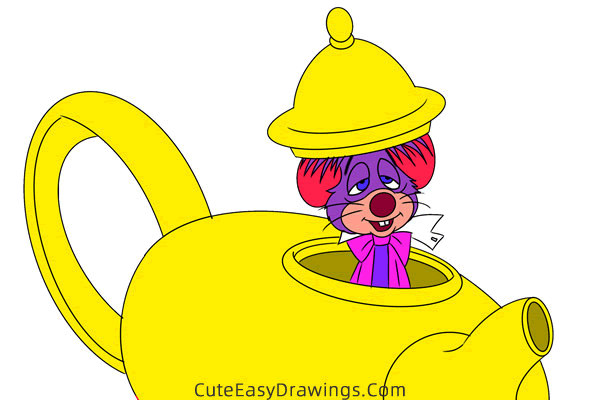 how to draw dormouse from alice in wonderland - www.cuteeasydrawings.com