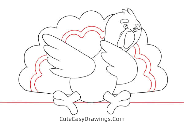 how to draw a cute turkey - www.cuteeasydrawings.com