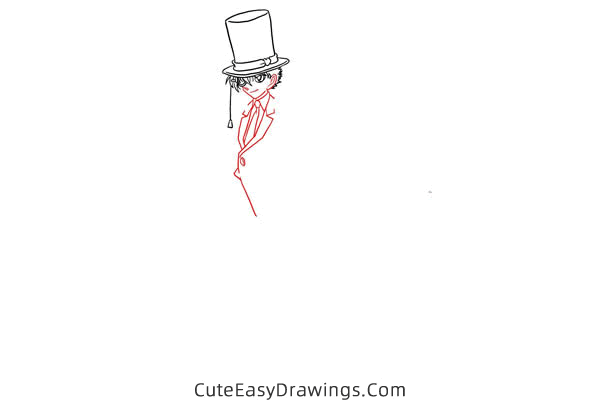 how to draw kaitou kid from detective conan - www.cuteeasydrawings.com