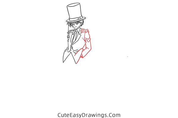 how to draw kaitou kid from detective conan - www.cuteeasydrawings.com