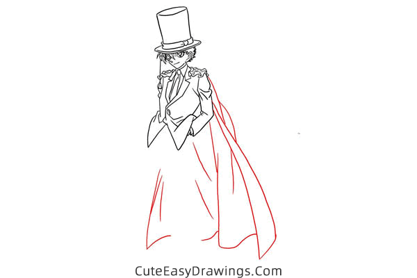 how to draw kaitou kid from detective conan - www.cuteeasydrawings.com