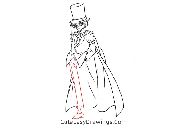 how to draw kaitou kid from detective conan - www.cuteeasydrawings.com