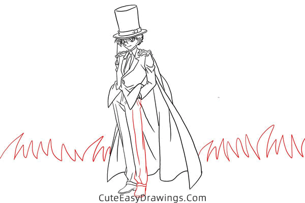 how to draw kaitou kid from detective conan - www.cuteeasydrawings.com