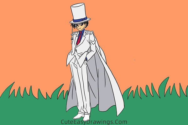 how to draw kaitou kid from detective conan - www.cuteeasydrawings.com