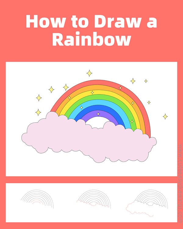 how to draw a rainbow easy - www.cuteeasydrawings.com