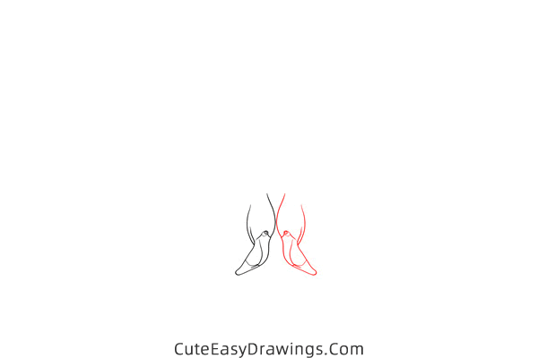 how to draw a pair of flamingos - www.cuteeasydrawings.com