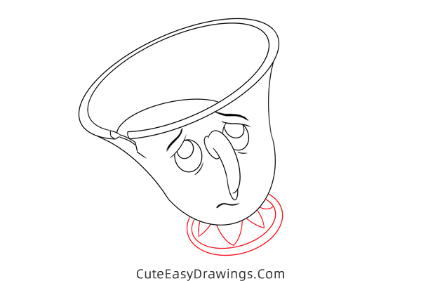 how to draw chip from beauty and the beast - www.cuteeasydrawings.com