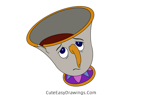 how to draw chip from beauty and the beast - www.cuteeasydrawings.com