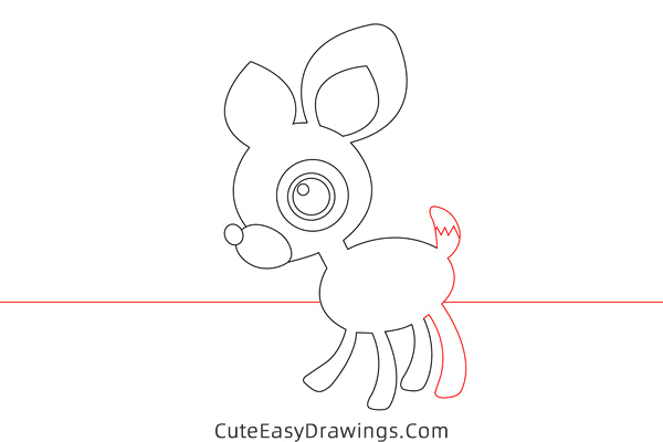 how to draw deery lou from hello kitty - www.cuteeasydrawings.com