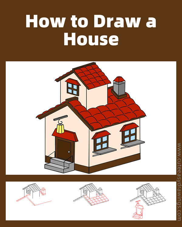 how to draw a house for kids - www.cuteeasydrawings.com